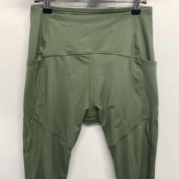 Thinx Moderate Absorbency Activewear Leggings High Rise Pockets Kale Green M - Picture 2 of 15